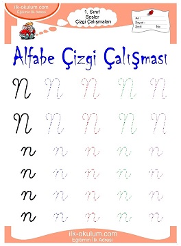Çocuklar İçin Sesler Çizgi Çalışmaları Çalışma Sayfaları 